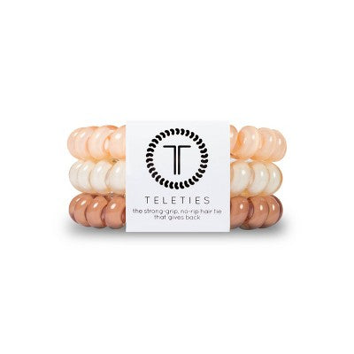 TELETIES For the Love of Nudes Large Hair Ties - 3pc - Beige