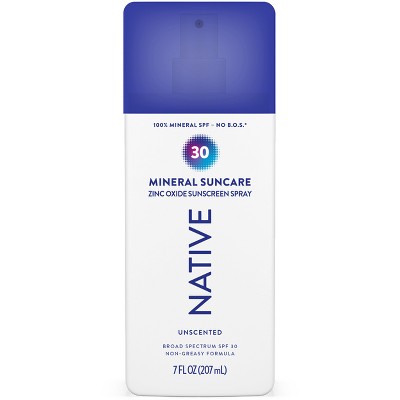 Native Mineral Sunscreen Spray Unscented SPF 30 7 fl oz - Imperfect Container