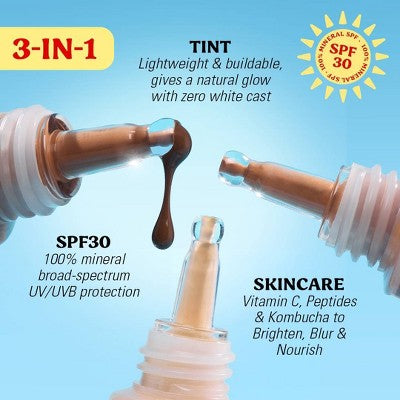 Makeup Revolution Superdewy Sundew Skin Tint SPF30 Medium Neutral 0.94oz - New