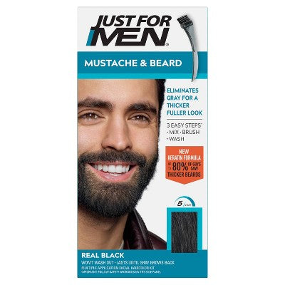 Just For Men Mustache & Beard Real Black M-56 - New
