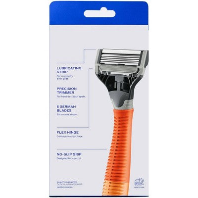 Harry's Original Razor Handle for Men with 5 Razor Blade Cartridges - New