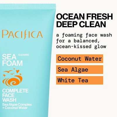 Pacifica Sea Foam Complete Face Wash Coconut 5 fl oz - Imperfect Container
