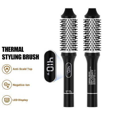 NICEBAY Heated Thermal Brush, Electric Curling Brush & Round Brush Styler with Anti-Scald Nylon Bristles - Imperfect Box