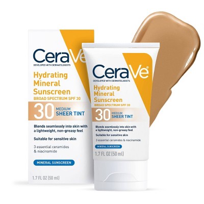 CeraVe Hydrating Mineral Tinted Face Sunscreen Lotion SPF 30 Medium 1.7 fl oz - Missing Box
