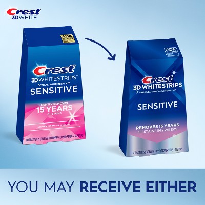 Crest 3D Whitestrips Sensitive White Kit 14 Treatments - Imperfect Box