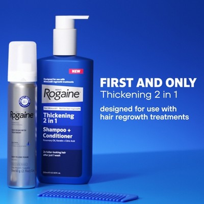 Rogaine 2-in-1 Thickening Shampoo and Conditioner Hair Regrowth Treatment Cream 8.4 fl oz - New
