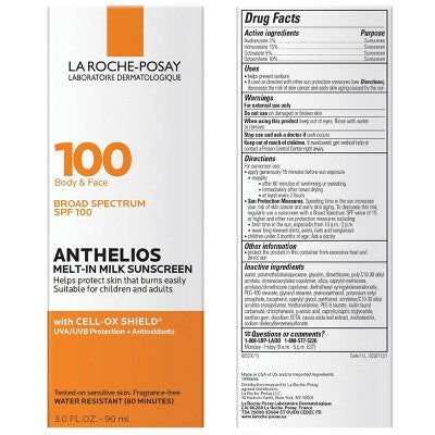 La Roche Posay Anthelios Melt in Milk Sunscreen Lotion SPF 100 3.0 fl oz - Imperfect Box