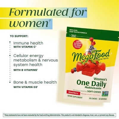 MegaFood Womens Multivitamin Mixed Berry Soft Chew 30ct - New