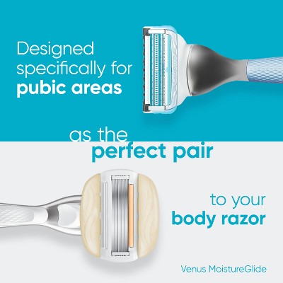 Venus For Pubic Hair and Skin Value Pack Razor Handle + 4 Blade Refills - Imperfect Box