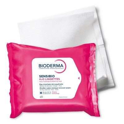 Bioderma Sensibio H2O Facial Cleansing And Makeup Removing Wipes For Sensitive Skin 25ct - New