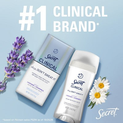 Secret Clinical 100HR Relief & Comfort Overnight Deodorant Lavender & Chamomile 2.6oz - Imperfect Box