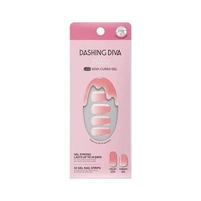 Dashing Diva Glaze Semi-Cured Gel Nail Polish Strips Rosewater Glam 32ct - New