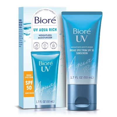 Biore UV Aqua Rich Daily Hydrating Facial Moisturizer SPF 50 1.7 fl oz - New