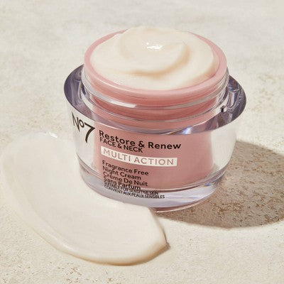 No7 Restore & Renew Face & Neck Multi Action Night Cream 1.69 fl oz - Imperfect Box