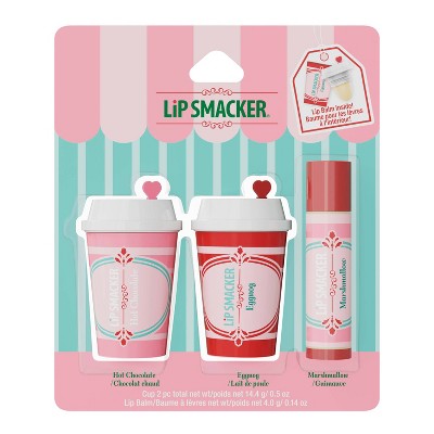 Lip Smacker Holiday Cafe Lip Balm Trio Hot Chocolate Eggnog & Marshmallow 3ct - Imperfect Box
