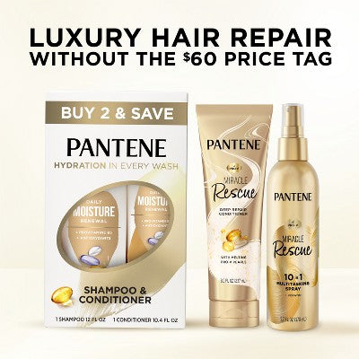Pantene Pro-V Daily Moisture Renewal Shampoo and Conditioner Bundle 22.4 fl oz - Imperfect Box