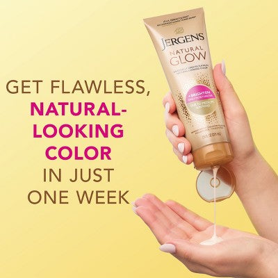 Jergens Glow Daily Moisturizer + Sunless Self Tanner Tanning Lotion Fair To Medium 7.5 fl oz - Imperfect Container