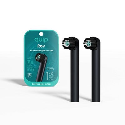 quip Rev Oscillating Brush Head Refill Black 2pk - Imperfect Box