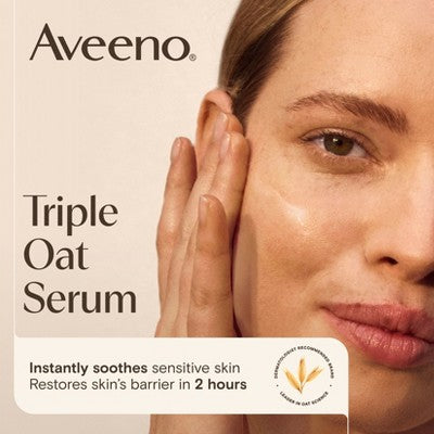 Aveeno Calm + Restore Triple Oat Hydrating Face Serum 1 fl oz - Imperfect Box