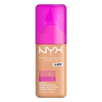 NYX Professional Makeup Make & Wonder 24H Soft Matte Foundation 10 Nude 1.01 fl oz - Imperfect Container