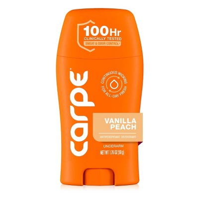 Carpe Women's 100HR Sweat & Odor Control Antiperspirant Deodorant Vanilla Peach 1.76oz - Imperfect Container