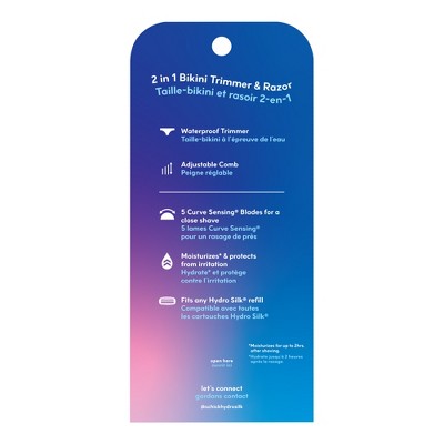 Schick Hydro Silk TrimStyle Women's Razor with Bikini Trimmer 1 Razor Handle & 1 Refill - Imperfect Box