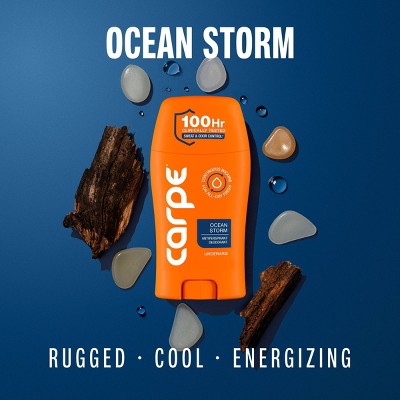 Carpe Men's 100HR Sweat & Odor Control Antiperspirant Deodorant Ocean Storm 1.76oz - Imperfect Container