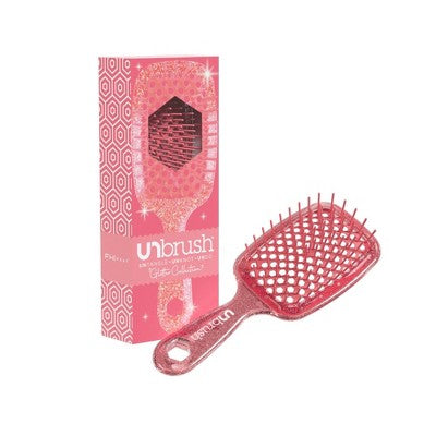 UNbrush Detangler Hair Brush Glitter Ruby - Imperfect Box