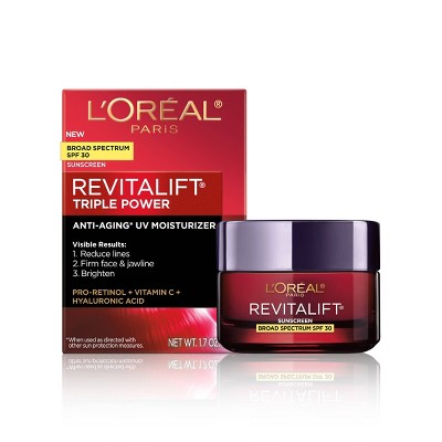 L'Oreal Paris Revitalift Triple Power Anti-Aging Face Moisturizer SPF 30 1.7 oz - Imperfect Box