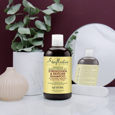 SheaMoisture Shampoo & Conditioner Bundle for Damaged Hair, 100% Pure Jamaican Black Castor Oil 26oz/2pk - Imperfect Box