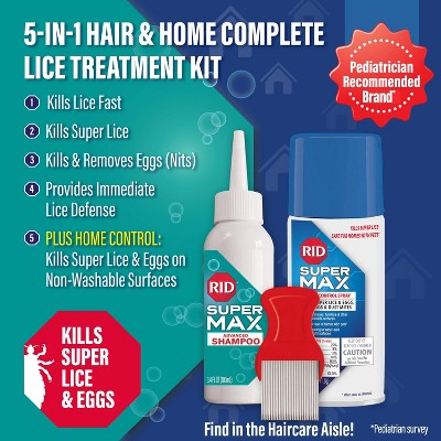 RID Super Max 5-in-1 Hair & Home Complete Lice Treatment Kit - Imperfect Box
