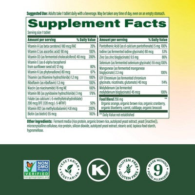 MegaFood Womens Multivitamin over 50 Vegetarian Tablets 60ct - New