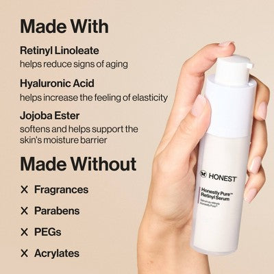 Honest Beauty Honestly Pure Retinyl Serum with Retinyl Linoleate 1.0 fl oz - Imperfect Box