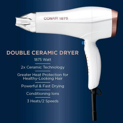 Conair Double Ceramic Hair Dryer 1875W - Imperfect Box