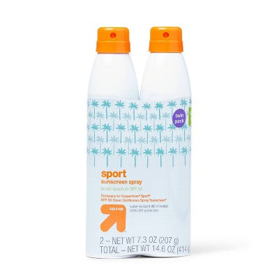 Sport Sunscreen Spray SPF50 14.6oz/2pk up&up - Imperfect Container
