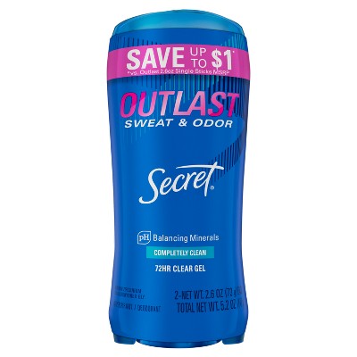 Secret Outlast Clear Gel Antiperspirant & Deodorant for Women 2.6oz/2pk - New