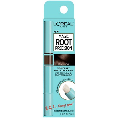 L'Oreal Paris Magic Root Precision Temporary Gray Concealer Medium Brown 0.05 fl oz - Imperfect Box