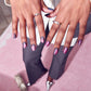 Kiss Glam Embellished Press-On Fake Nails Short Round Simple Joys 35ct - Imperfect Box