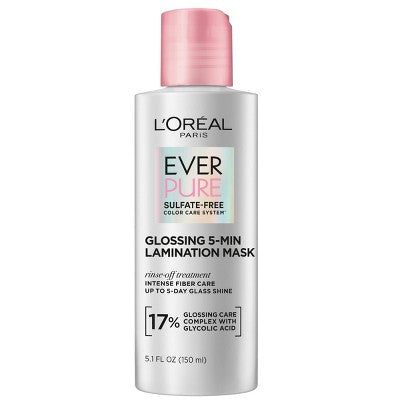 L'Oreal Paris EverPure Sulfate Free Hair Gloss Glossing Lamination Mask  5.1 fl oz -  Imperfect Container