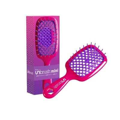 UNbrush Mini Detangling Hair Brush Neon Pink - Imperfect Box