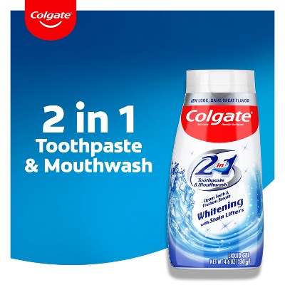 Colgate 2-in-1 Whitening Gel Toothpaste and Mouthwash 4.6oz - New