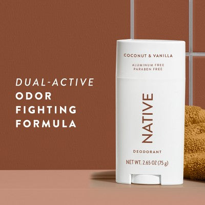 Native Solid Deodorant for Women & Men Coconut & Vanilla  Aluminum-Free 2.65oz - Imperfect Container