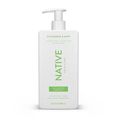 Native Vegan Cucumber & Mint Natural Volume Shampoo, Clean, Sulfate, Paraben and Silicone Free 16.5 fl oz - Imperfect Container