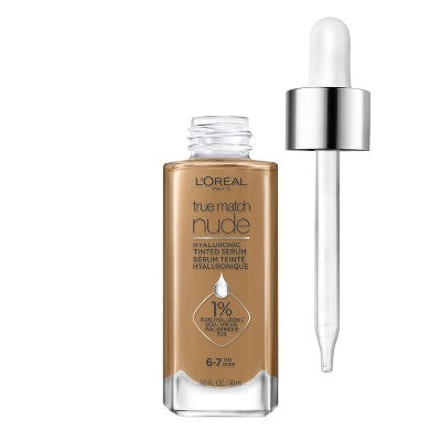 L'Oreal Paris True Match Hyaluronic Tinted Serum Makeup Skincare Hybrid 6-7 Tan 1 fl oz - Imperfect Box