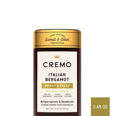 Cremo Solid Antiperspirant Italian Bergamot 2.65oz - Imperfect Container
