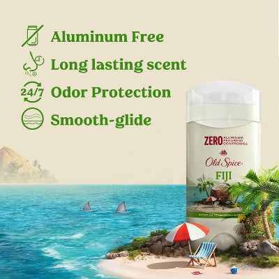 Old Spice Men's Solid Deodorant Fiji with Palm Tree Scent Aluminum-Free 3oz/2pk - New
