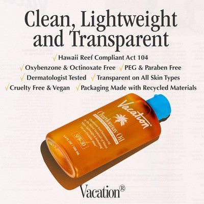 Vacation Chardonnay Oil Sunscreen SPF 30 3.4 fl oz - Imperfect Container