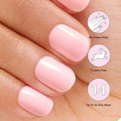 Dashing Diva Glaze Semi-Cured Gel Nail Polish Strips Starter Kit Powder Pink 32ct - New