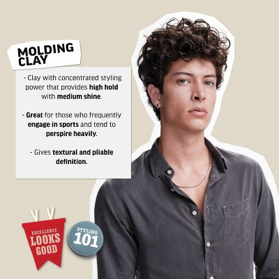 American Crew Men's Strong Hold and Medium Shine Hair Styling Molding Clay 3oz - New