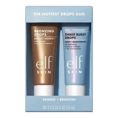 e.l.f. SKIN The Hottest Drops Duo Bronzing Drops & Holy Hydration 2ct/0.33 fl oz - Imperfect Box
